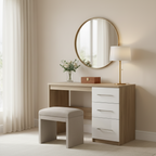 Single Dressing Table with Metal Handles