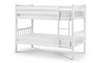White Bunk Bed with Ladder for 2