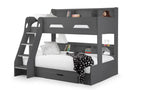 Anthracite Triple Bunk Bed with Storage for 3