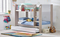 Taupe Bunk Bed with Pull-Out Trundle for 2-3