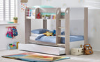 Taupe Bunk Bed with Pull-Out Trundle for 2-3