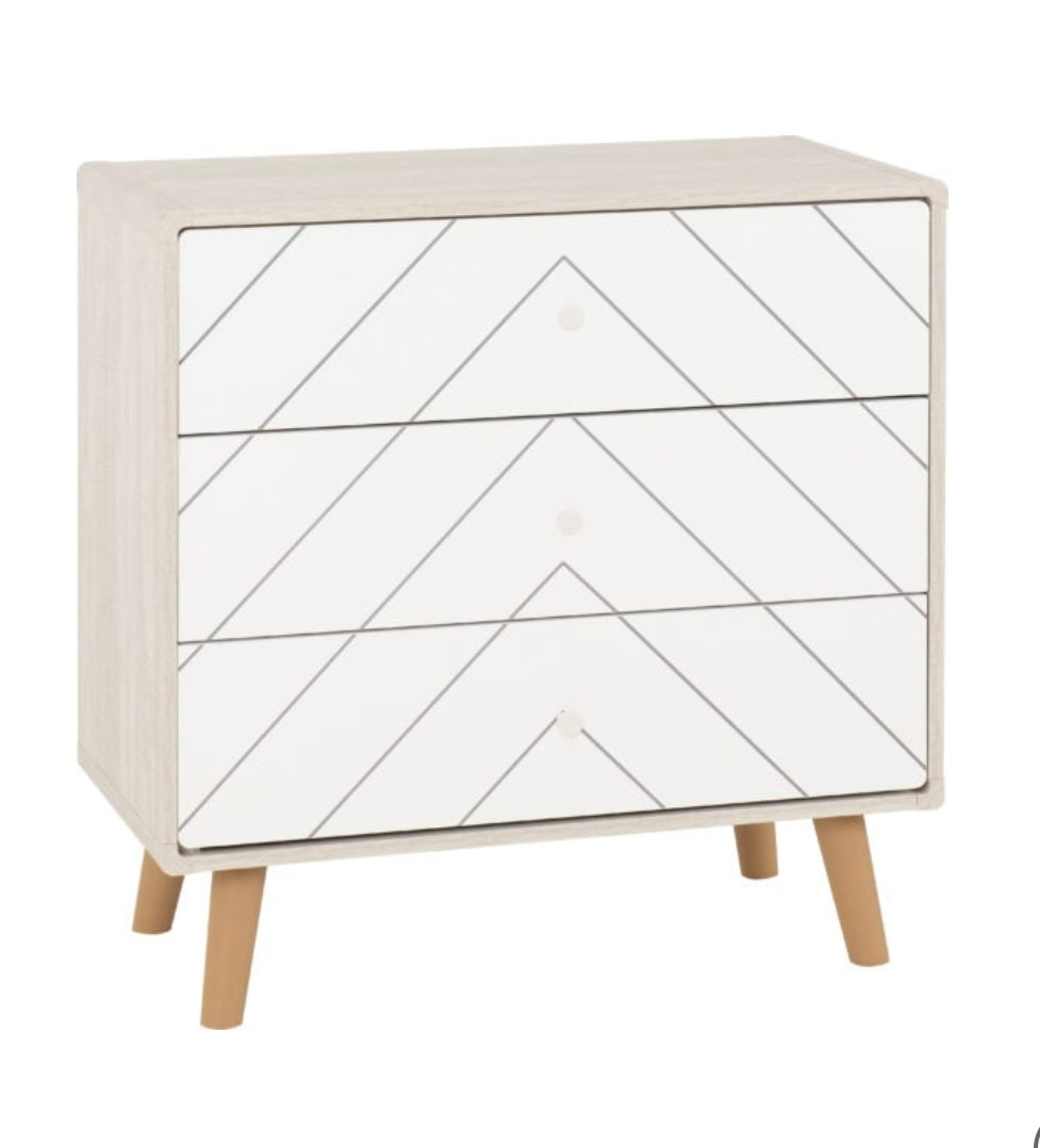 Grey and White 3-Piece Bedroom Set with Wardrobe