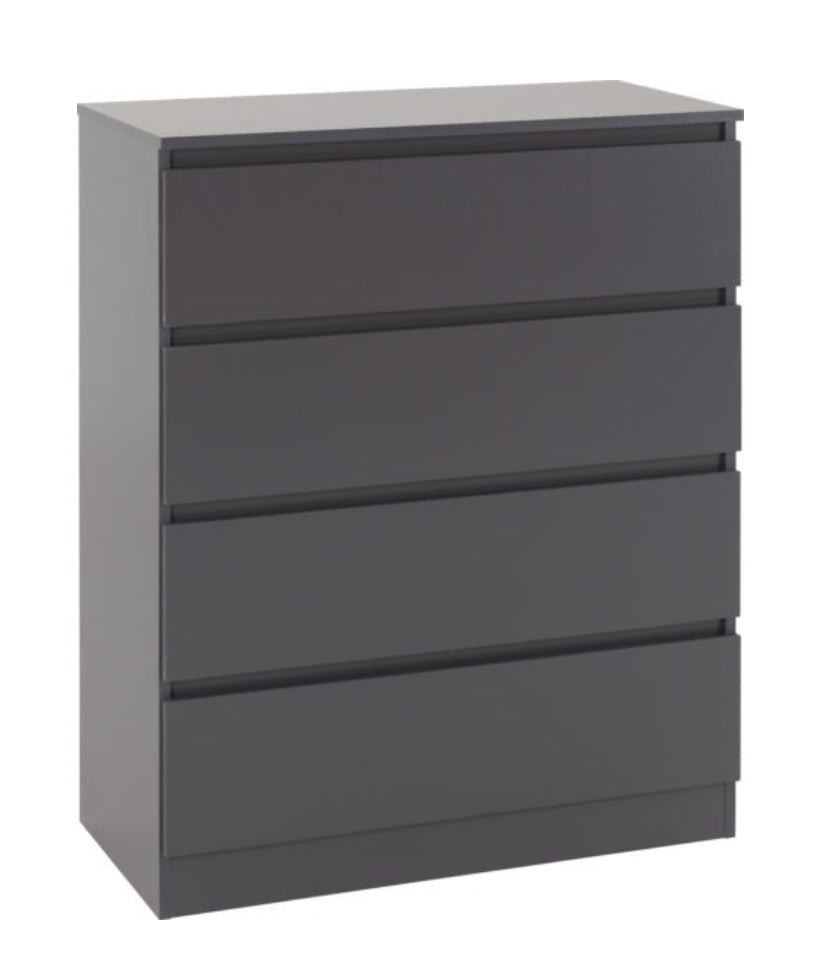 White 4-Piece Bedroom Set with 3-Door Wardrobe