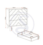 Grey and White 3-Piece Bedroom Set with Wardrobe