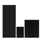 White 3-Piece Bedroom Set with Wardrobe, Chest and Bedside