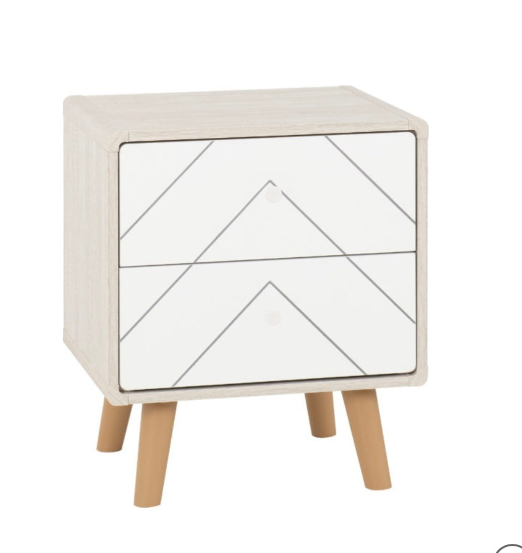 Grey and White 3-Piece Bedroom Set with Wardrobe