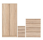 White 3-Piece Bedroom Set with Wardrobe, Chest and Bedside