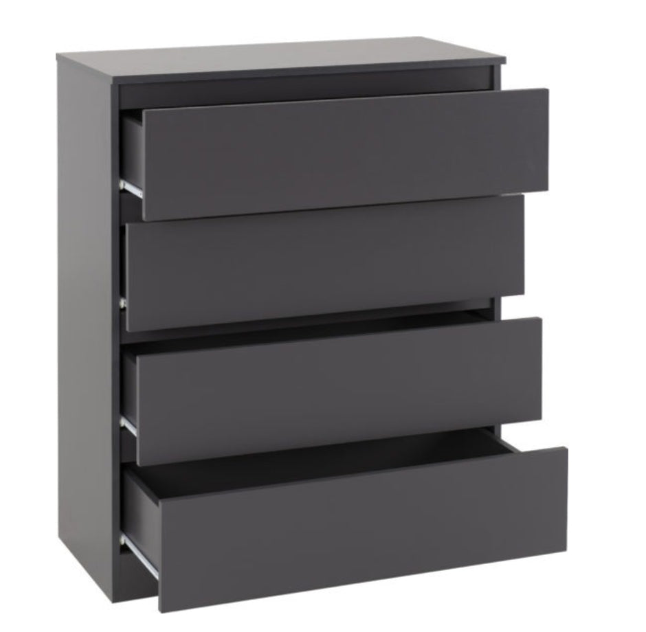 White 4-Piece Bedroom Set with 3-Door Wardrobe