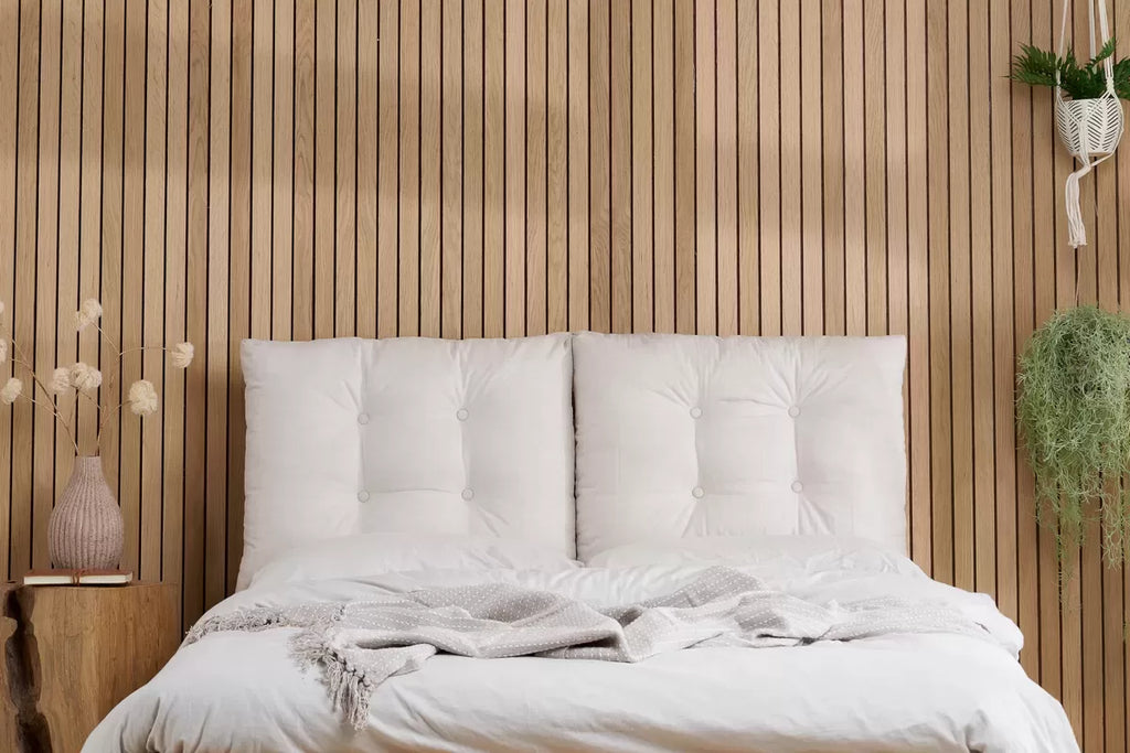 Cushioned Bed with Tufted Headboard