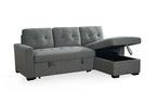 Grey Chenille Corner Sofa Bed - Universal - 3-4 Seater
