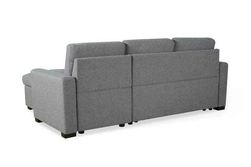 Grey Chenille Corner Sofa Bed - Universal - 3-4 Seater