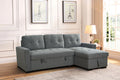 Grey Chenille Corner Sofa Bed - Universal - 3-4 Seater