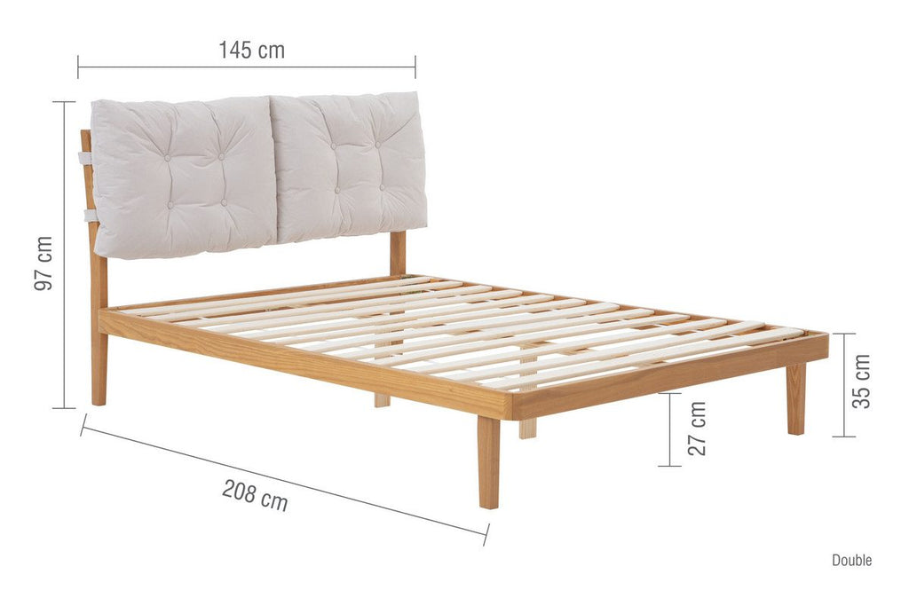 Cushioned Bed with Tufted Headboard