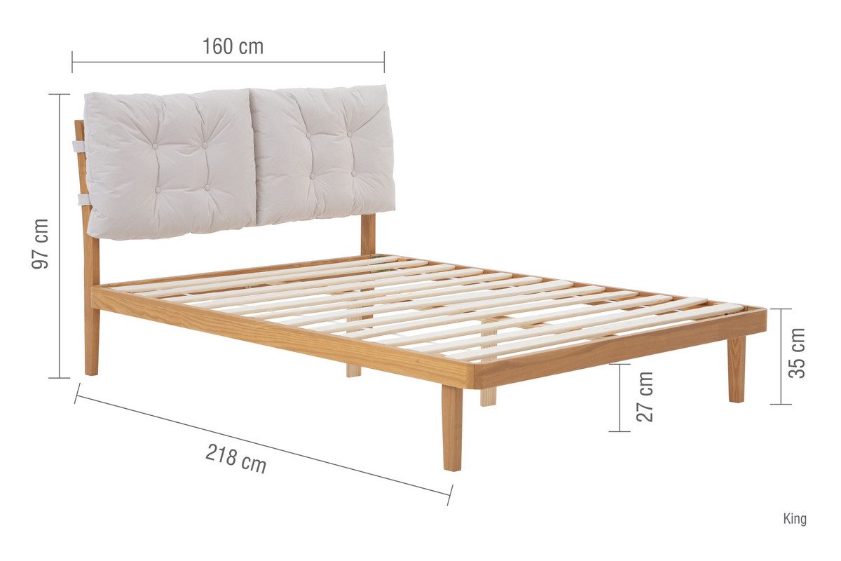 Cushioned Bed with Tufted Headboard