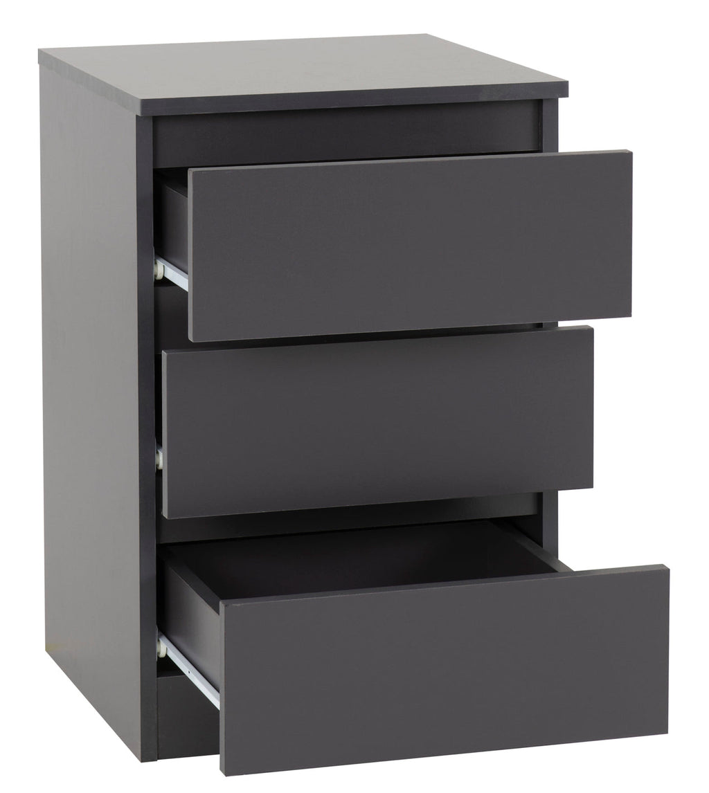 White 3-Piece Bedroom Set with Wardrobe, Chest and Bedside