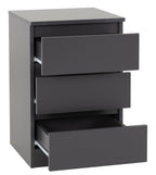 White 3-Piece Bedroom Set with Wardrobe, Chest and Bedside