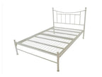 Black/Ivory Metal Bed Frame with Finial Detail - Double