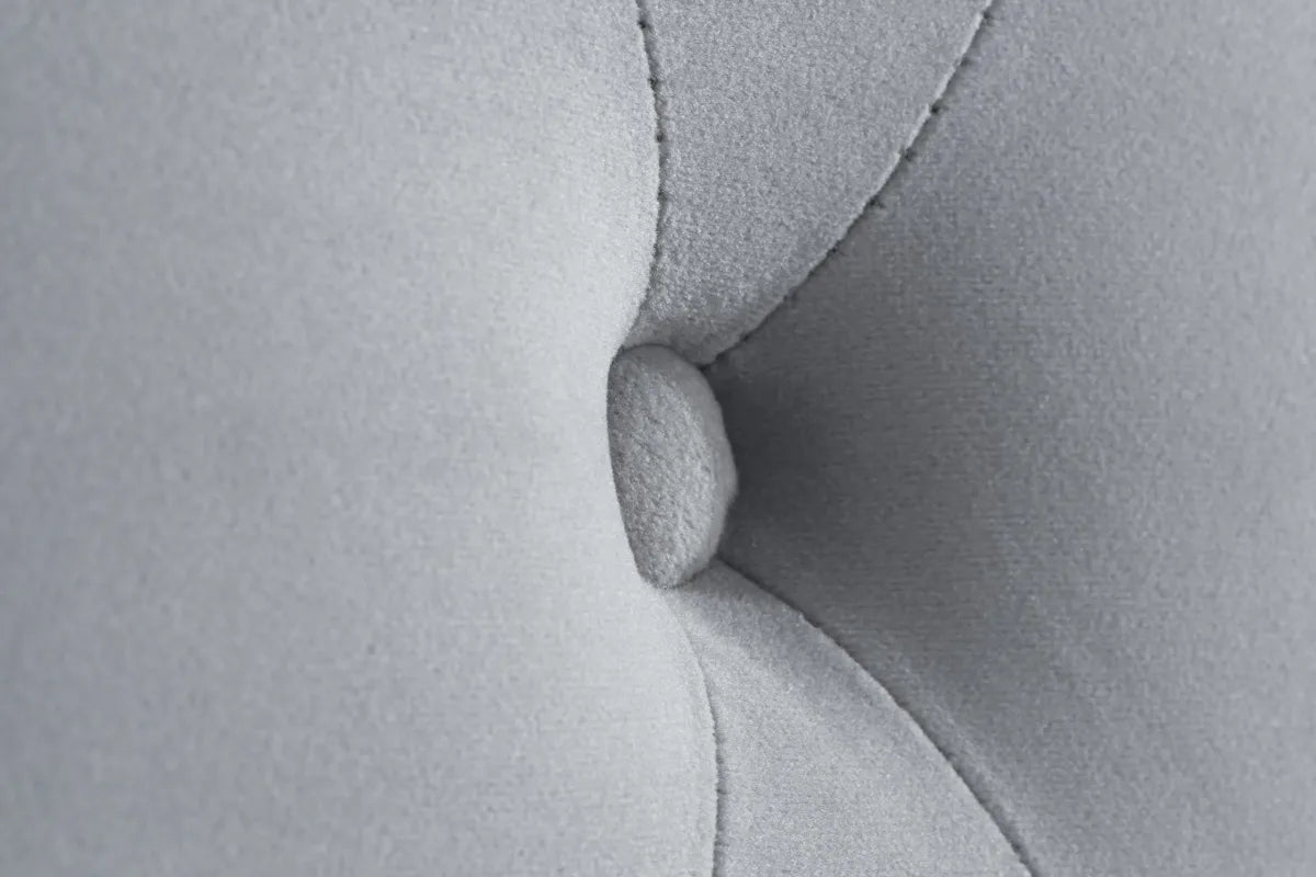 Grey Velvet Sleigh Bed with Buttoned Headboard - Double/King