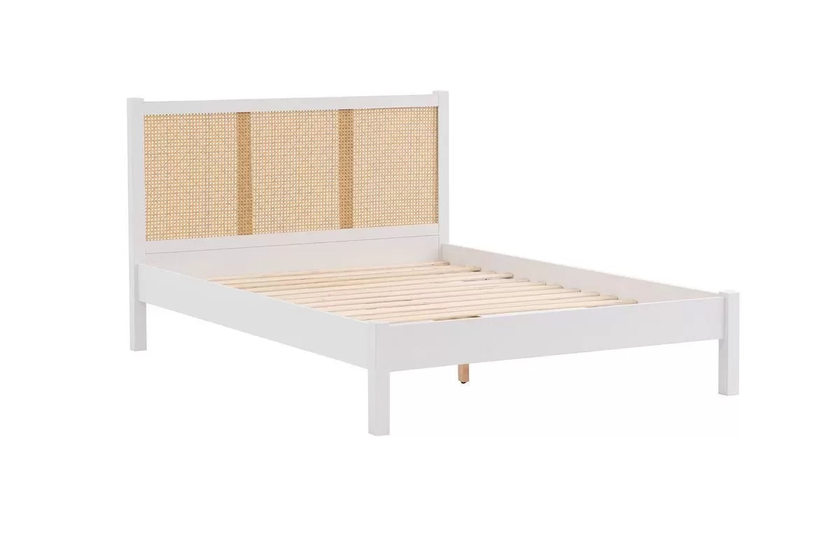 Rattan Headboard Bed Frame - Double