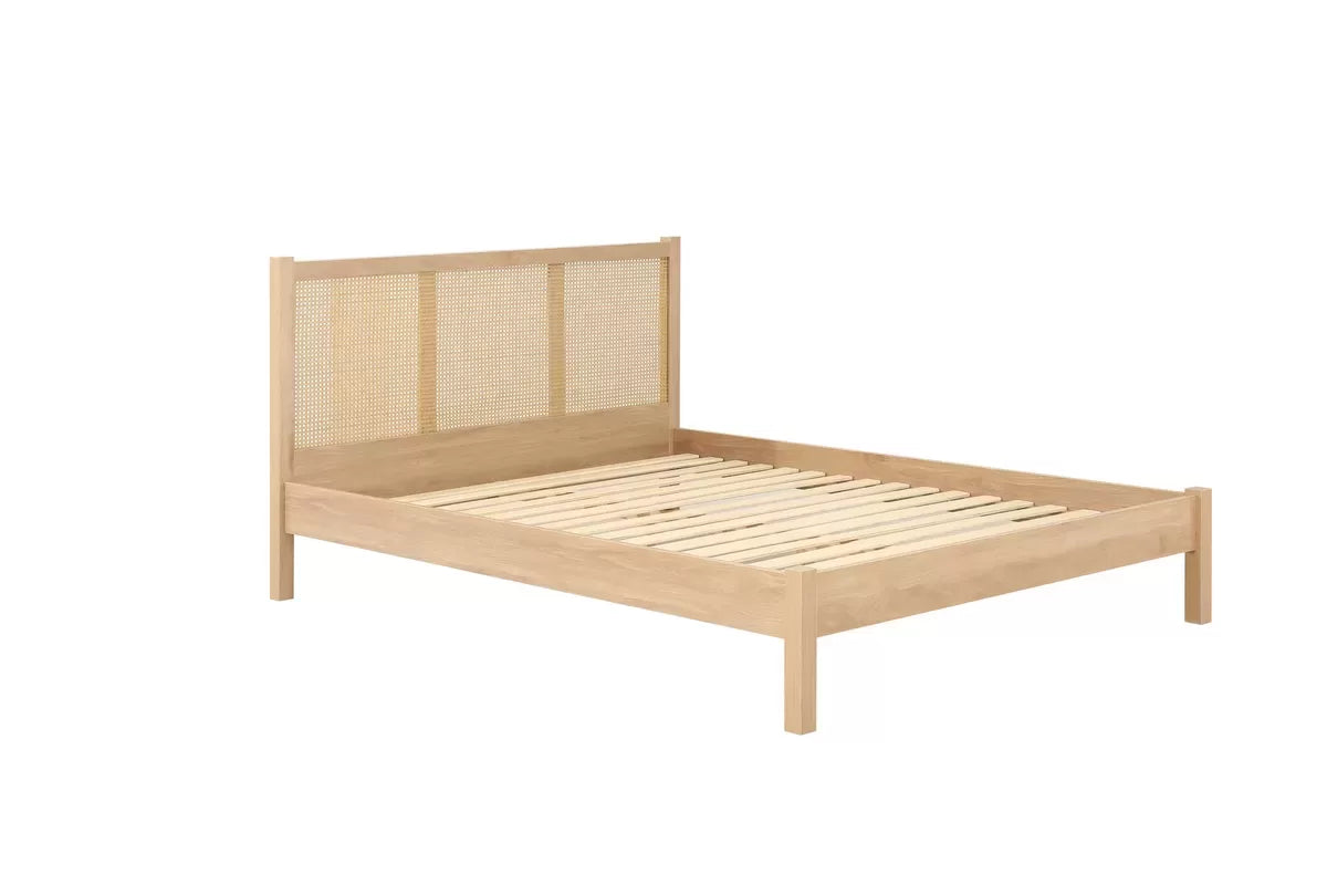 Rattan Headboard Bed Frame - Double