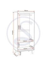 Grey and White 3-Piece Bedroom Set with Wardrobe