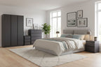 White 4-Piece Bedroom Set with 3-Door Wardrobe