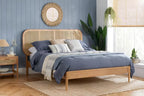 Natural Rattan Headboard Bed Frame - Double