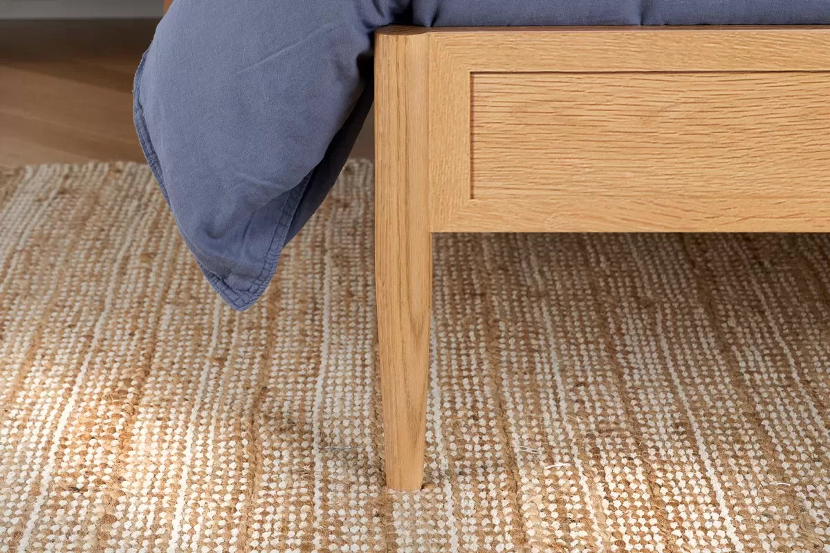 Natural Rattan Headboard Bed Frame - Double