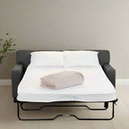 Grey Fabric Sofa Bed with Wooden Legs - 2-3 Seater