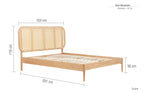 Natural Rattan Headboard Bed Frame - Double
