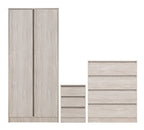 White 3-Piece Bedroom Set with Wardrobe, Chest and Bedside