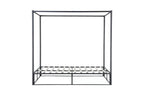 Metal Four Poster Bed Frame - Single/Double