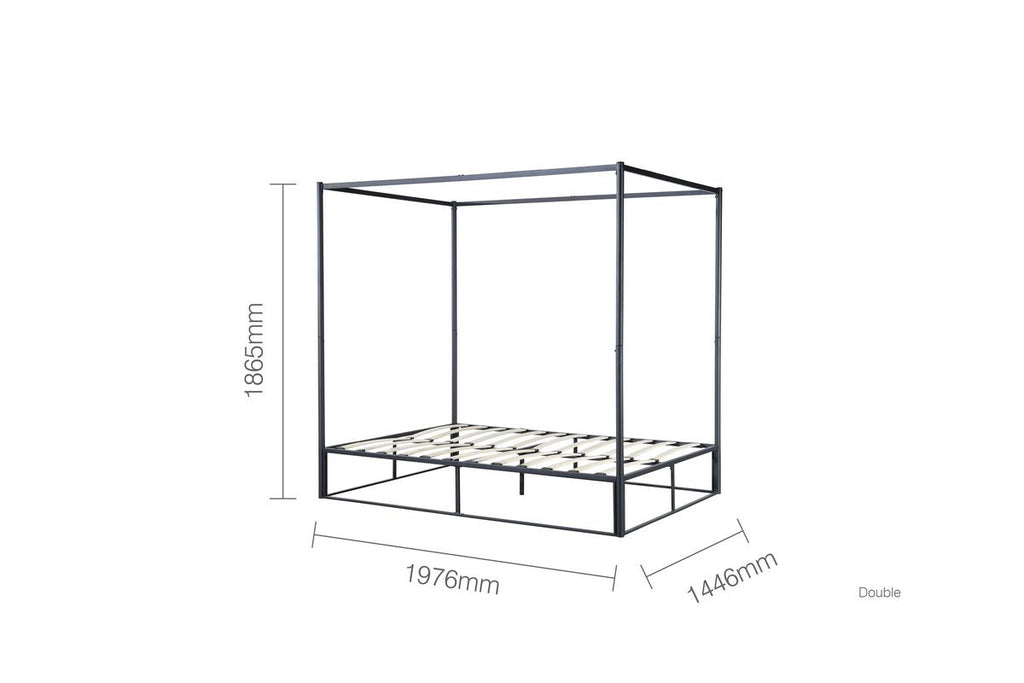 Metal Four Poster Bed Frame - Single/Double