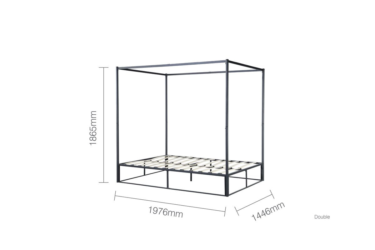 Metal Four Poster Bed Frame - Single/Double