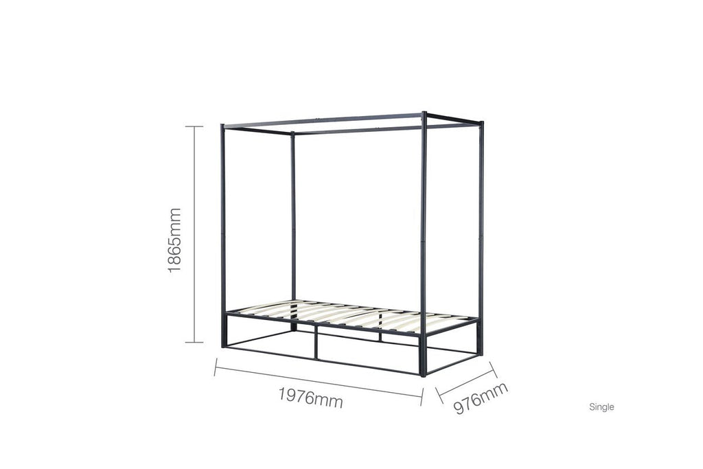 Metal Four Poster Bed Frame - Single/Double