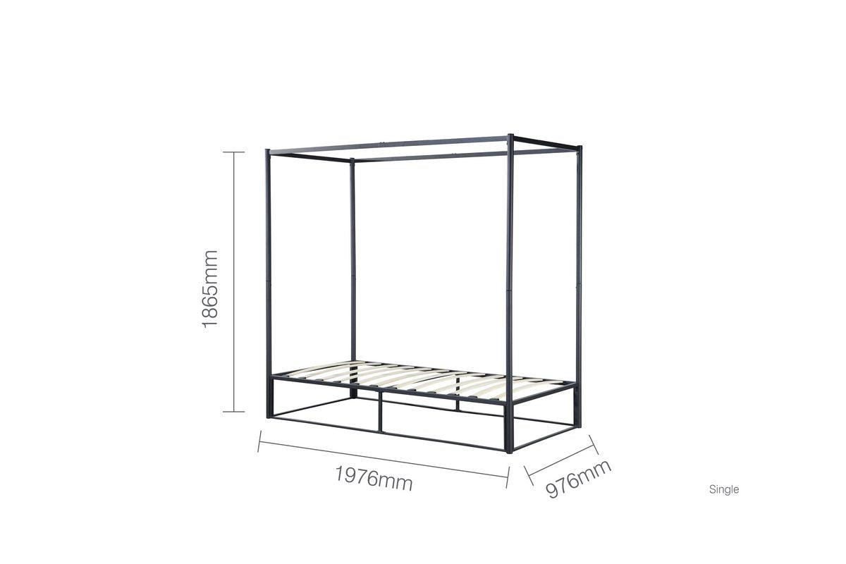Metal Four Poster Bed Frame - Single/Double