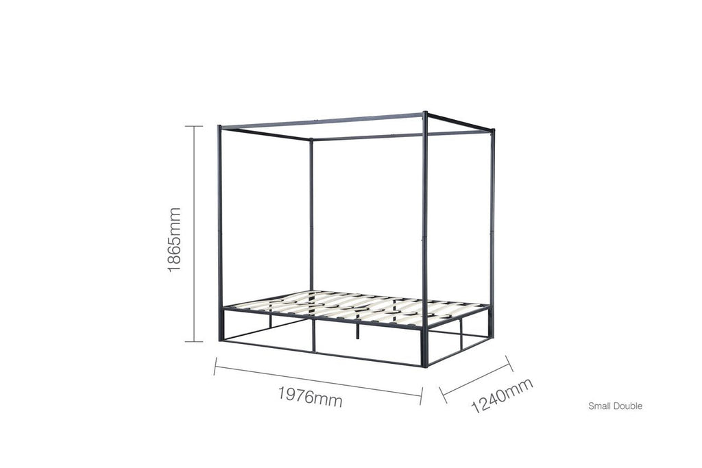 Metal Four Poster Bed Frame - Single/Double