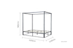 Metal Four Poster Bed Frame - Single/Double