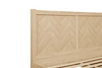 Oak Effect Chevron Pattern Bed Frame - Double