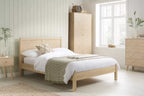 Oak Effect Chevron Pattern Bed Frame - Double