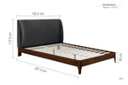 Boucle Upholstered Winged Bed Frame - Double/King