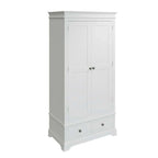 2 Drawer Wardrobe - White with Pewter Handles