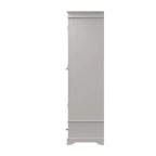 2 Drawer Wardrobe - White with Pewter Handles