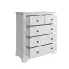 5 Drawer Chest - White with Pewter Handles