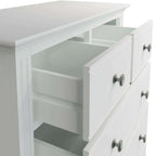 5 Drawer Chest - White with Pewter Handles