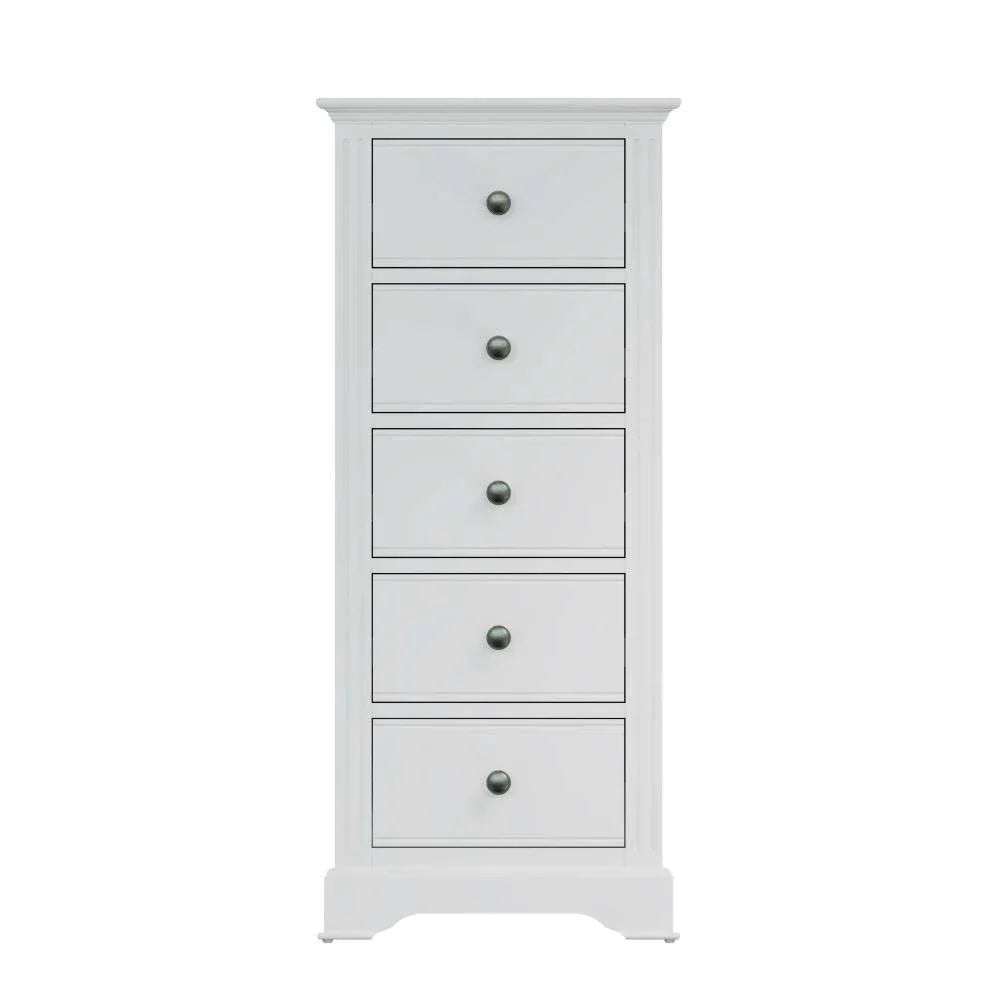 5 Drawer Narrow Chest - Natural Wood Finish - Single User