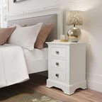 3 Drawer Bedside - White