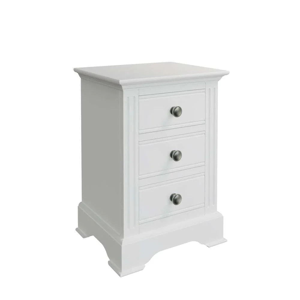 3 Drawer Bedside - White