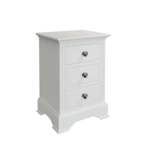 3 Drawer Bedside - White