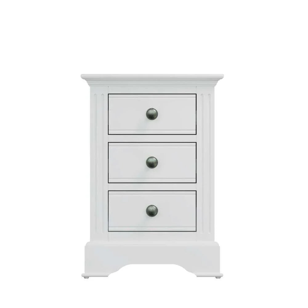 3 Drawer Bedside - White